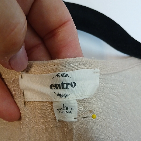 Entro Beige Floral Embroidered Blouse - Picture 5 of 7